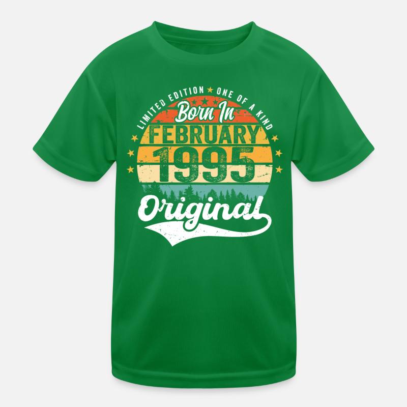 Born in February 1995 - birthday present Kids Functional T-Shirt
