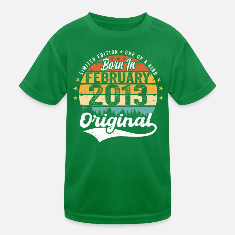 Geboren im Februar 2013 - Geburtstagsgeschenk Kinder Funktions-T-Shirt