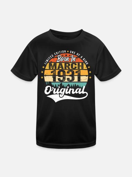 Mars 1931 Vintage Vintage rétro anniversaire 1931 - T-shirt sport Enfant - noir - Devant