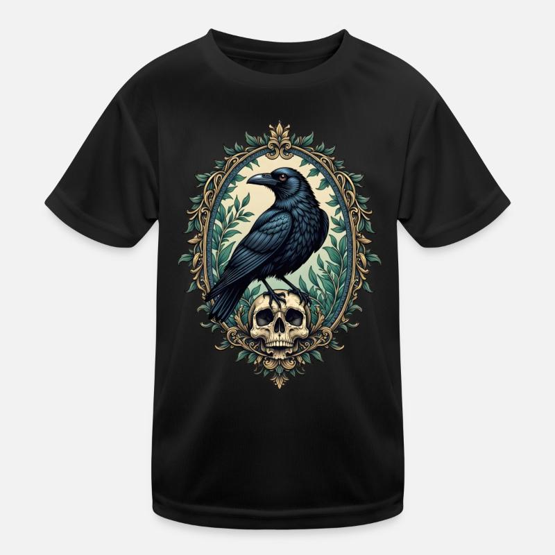 Corbeau avec crâne T-shirt sport Enfant