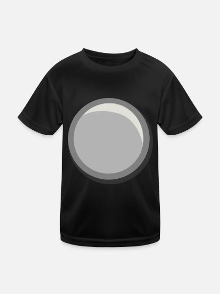 Silver Button Circle Sticker Template - Kids Functional T-Shirt - black - Front