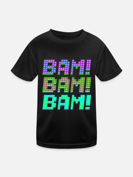 bam bam bam - Kinder Funktions-T-Shirt - Schwarz