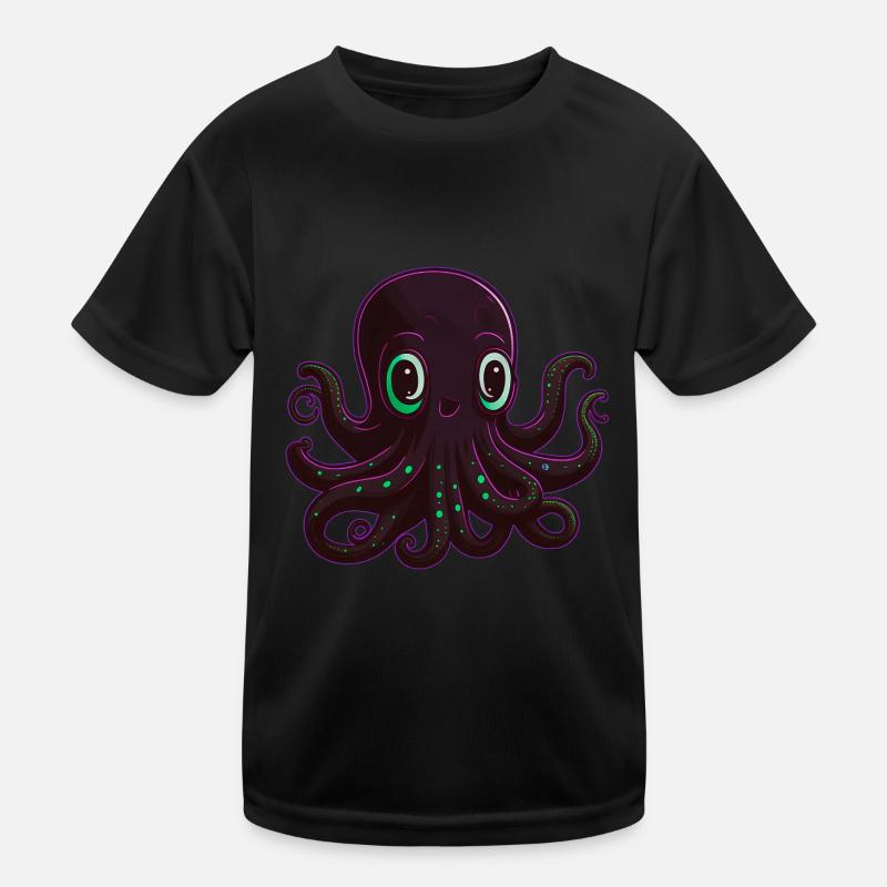 happy pink octopus Kinder Funktions-T-Shirt