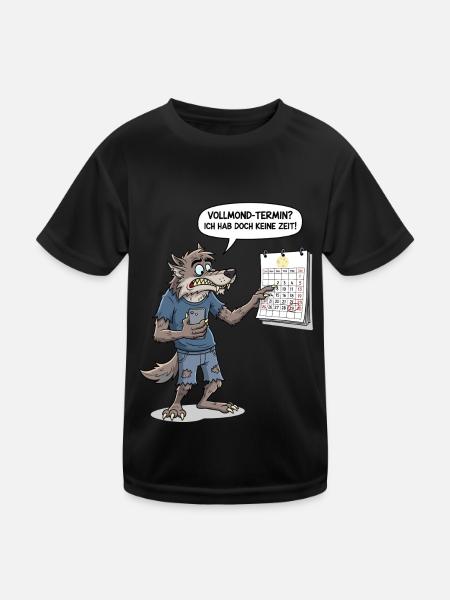 Vollmond-Termin? Ich hab doch keine Zeit ! - Kinder Funktions-T-Shirt - Schwarz - Vorne