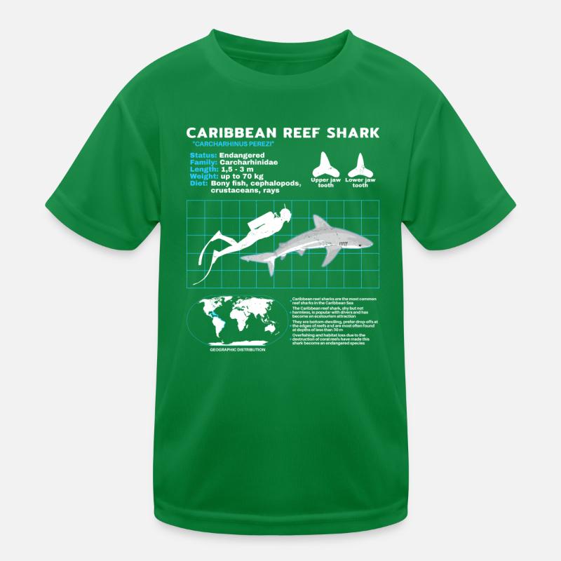 Fiche technique du requin de récif des Caraïbes T-shirt sport Enfant