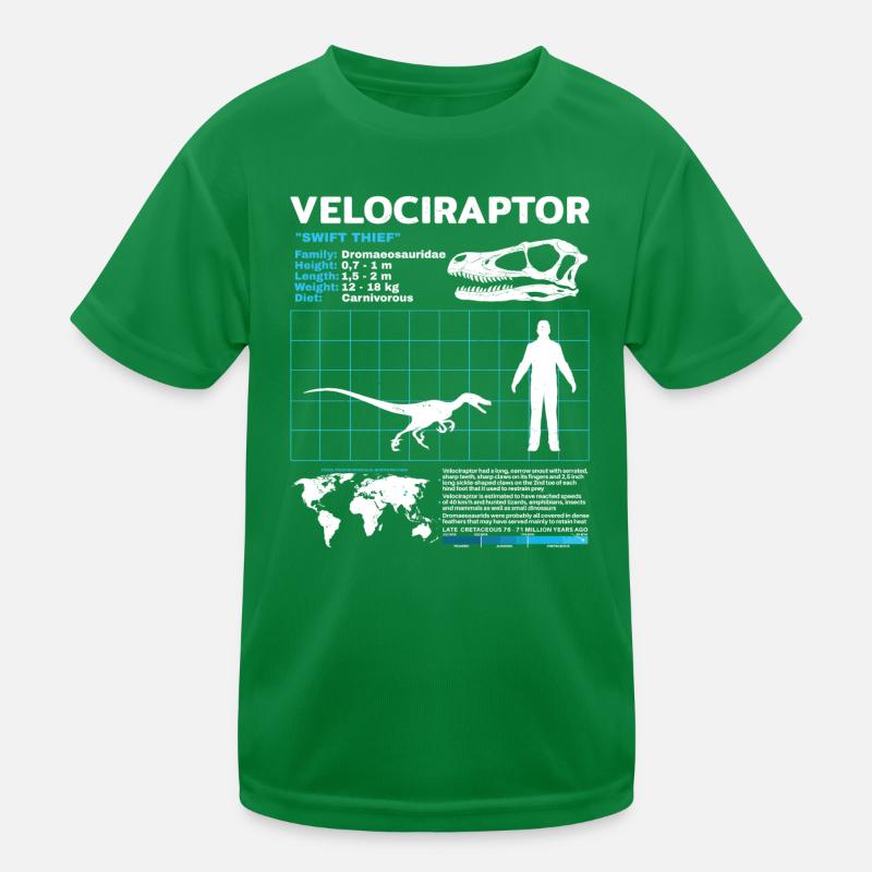 Fiche d’information sur Velociraptor T-shirt sport Enfant