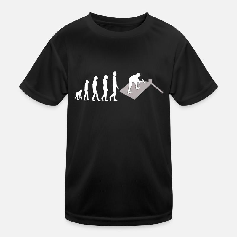 Dachdecker Evolution - Kinder Funktions-T-Shirt - Schwarz