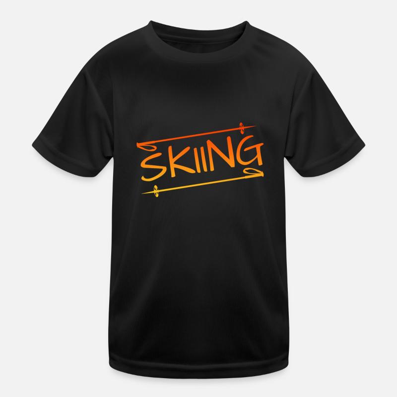 Ski skiing Kinder Funktions-T-Shirt