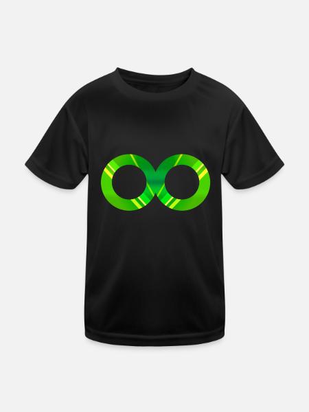 Acht Unendlichkeit 7 - Kinder Funktions-T-Shirt - Schwarz - Vorne