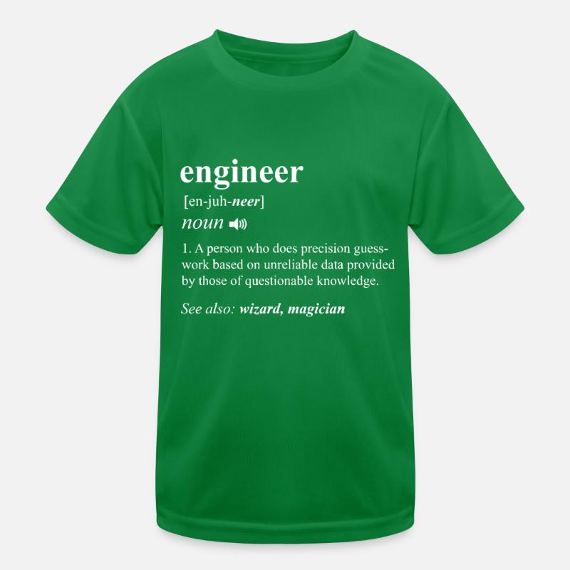Engineer Definition Funny Engineering Mechanical C Kids Functional T-Shirt