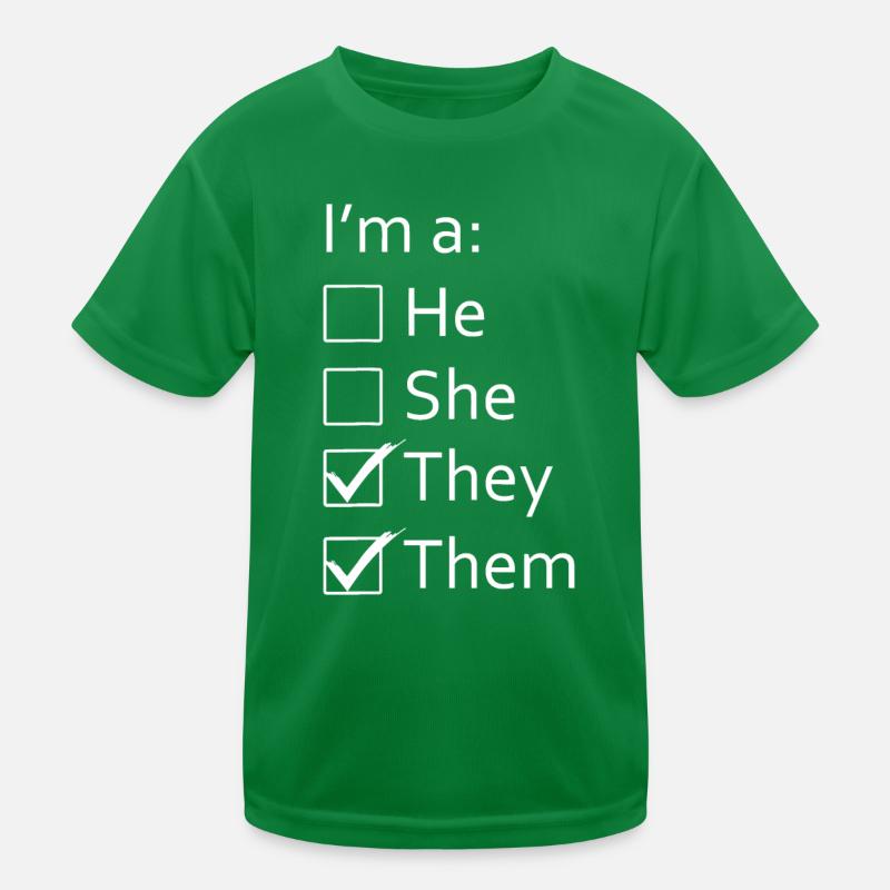 Non-Binary Gender Neutral I'm a They Them Pronouns Kids Functional T-Shirt