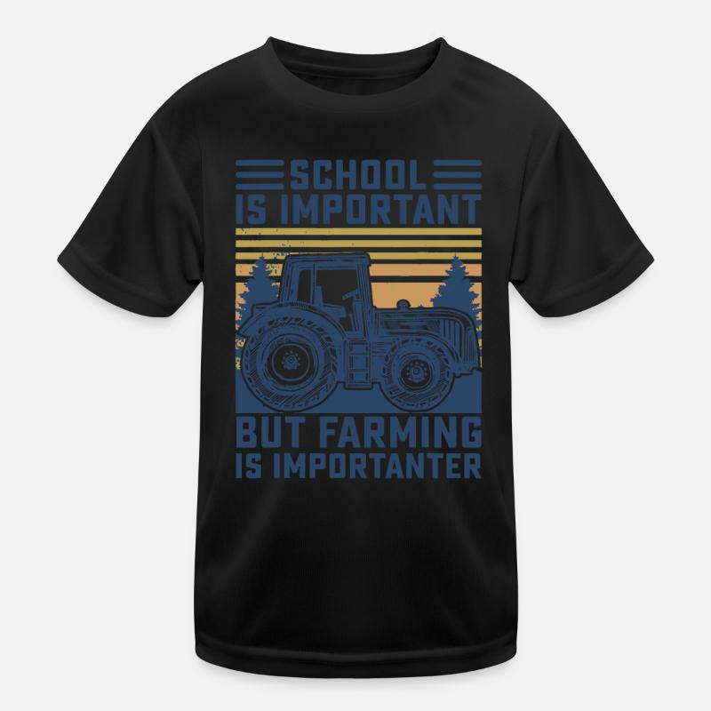 Aber Landwirtschaft ist wichtiger Bauer Traktor lustig Fa Kinder Funktions-T-Shirt