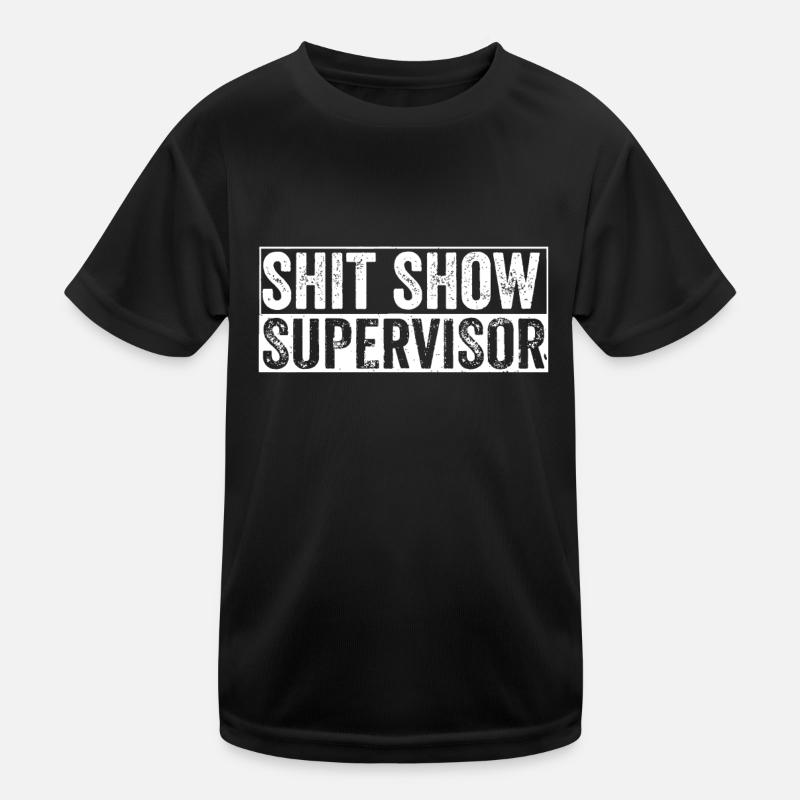 Cool S.h.i.t Show Supervisor Hilarious Vintage For Kids Functional T-Shirt