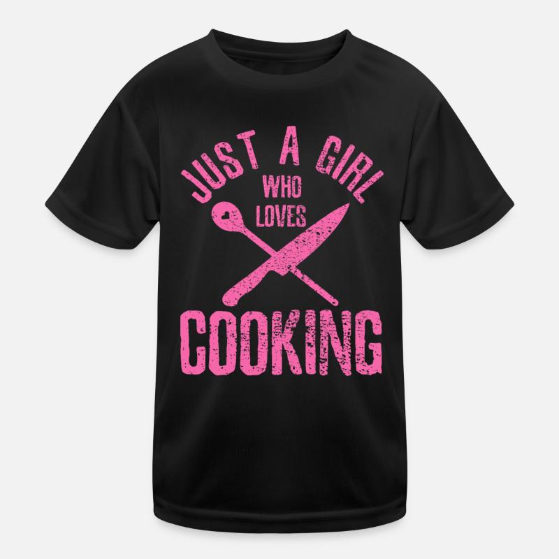 Kochen Sie nur ein Mädchen, das es liebt, Koch Vintagecoo zu kochen Kinder Funktions-T-Shirt
