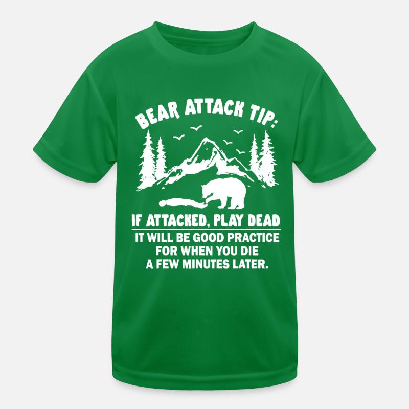 Bear Attack Tip Funny Saying Camping Hiking Outdoo T-shirt sport Enfant