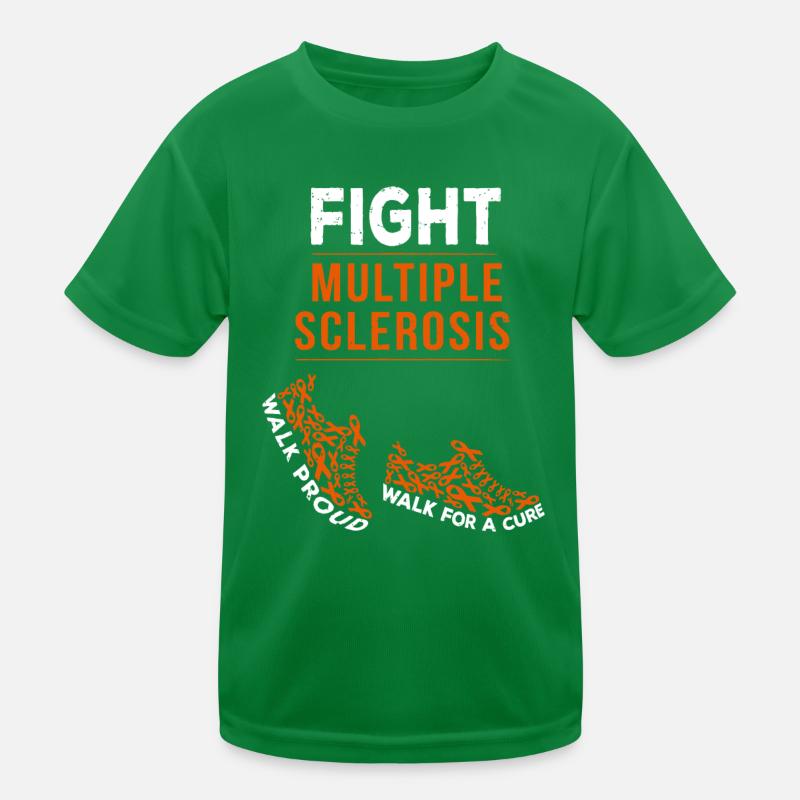 Fight Multiple Sclerosis MS Awareness Warrior Ribb Kids Functional T-Shirt