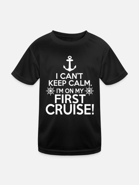 I Can't Keep Calm First Cruise - Kids Functional T-Shirt - black - Front