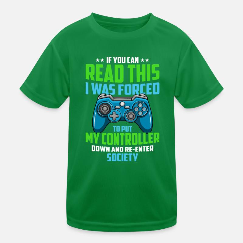 I Was Forced To Put My Controller Down Funny Gamin Kids Functional T-Shirt