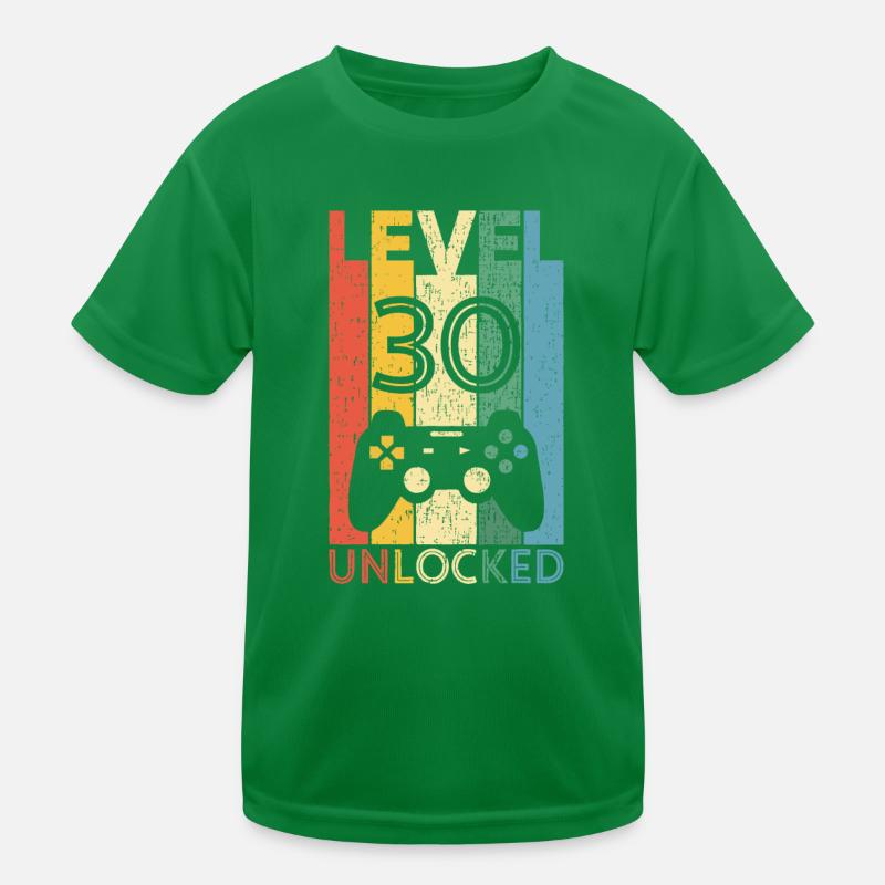 Level 30 Freigeschalteter lustiger Videospieler 30. Geburtstag Kinder Funktions-T-Shirt