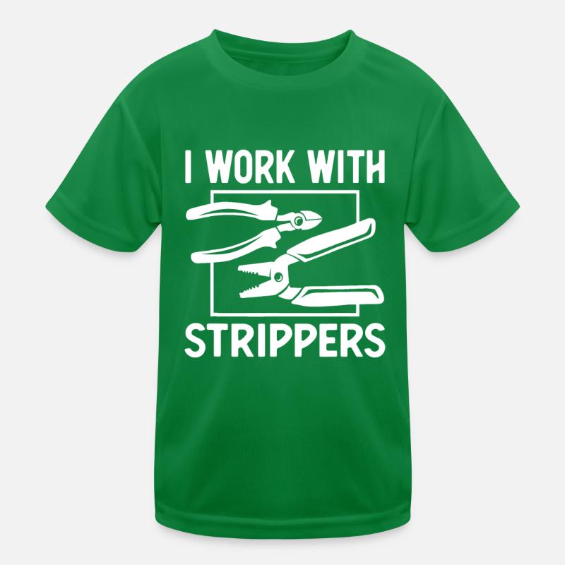 Funny Electrician Art For Men Dad Electronics Engi Kids Functional T-Shirt