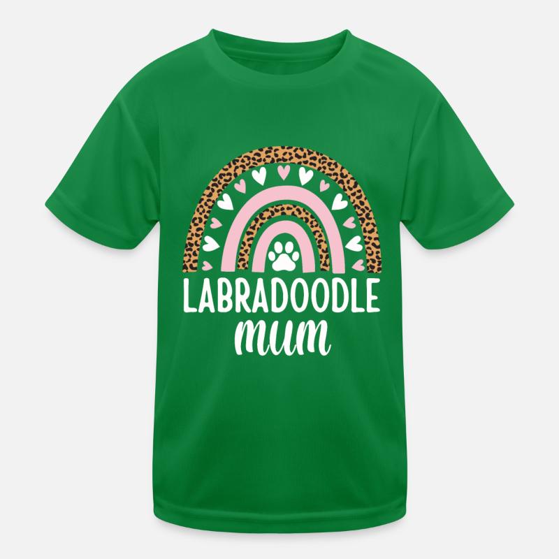 Labradoodle Mama Mama Regenbogen Leopard Muttertag Kinder Funktions-T-Shirt