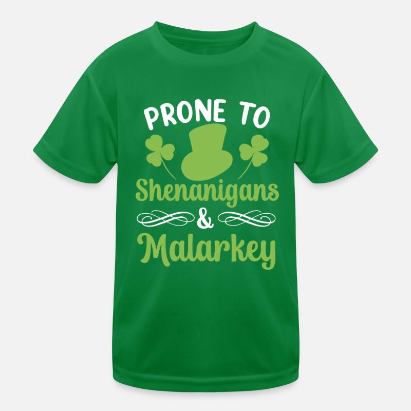 Prone To Shenanigans And Malarkey Irish Leprechaun Kids Functional T-Shirt