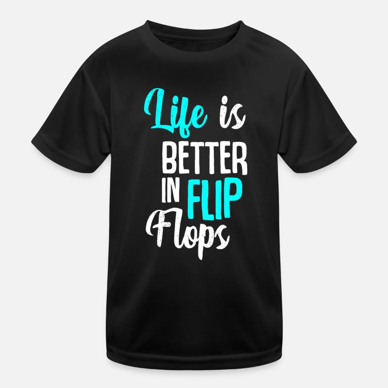 Das Leben ist besser in Flip Flops Sommerurlaub Vacati Kinder Funktions-T-Shirt