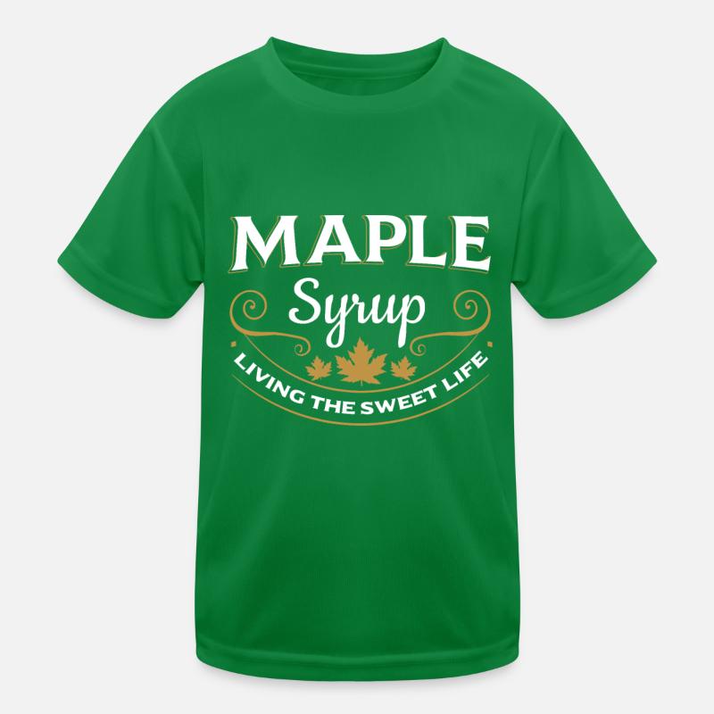Maple Syrup Breakfast Lover Sweet Pancake Canada Kids Functional T-Shirt