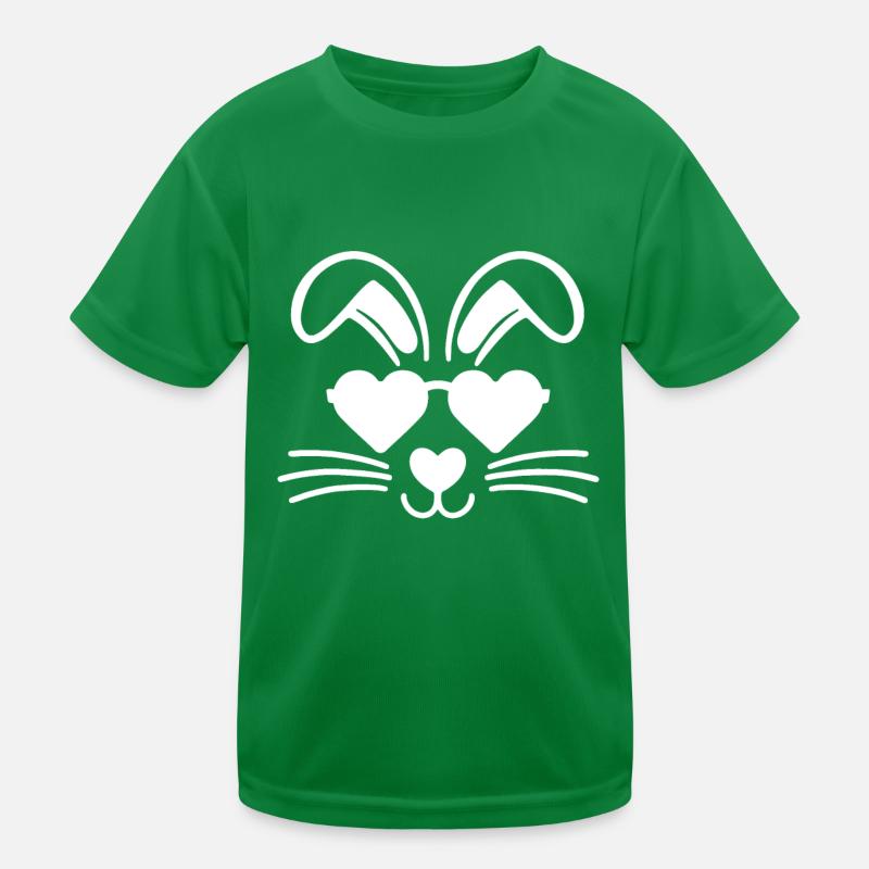Easter Bunny Sunglasses Hearts Love Hip Rabbit Boy Kids Functional T-Shirt