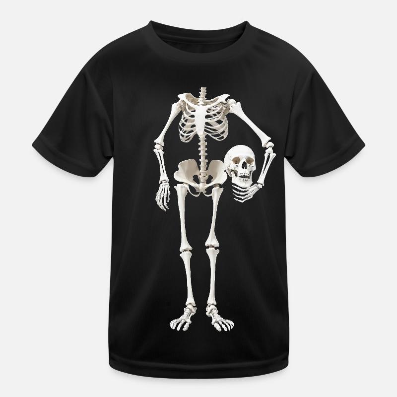 Skeleton Costume Skull Skull Kids Functional T-Shirt