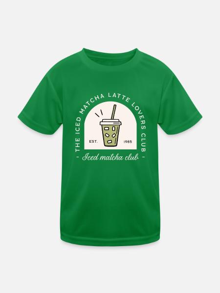 Iced matcha latte boisson japonaise humour - T-shirt sport Enfant - vert - Devant
