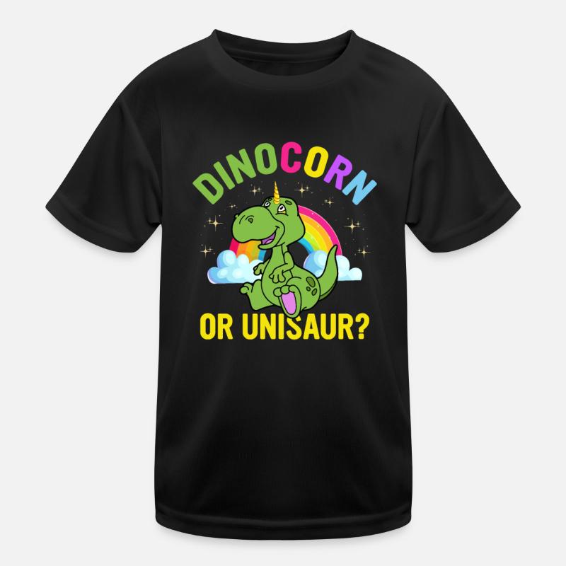 Lustiges süßes Dinosaurier-Einhorn - Dinocorn oder Unisaure Kinder Funktions-T-Shirt