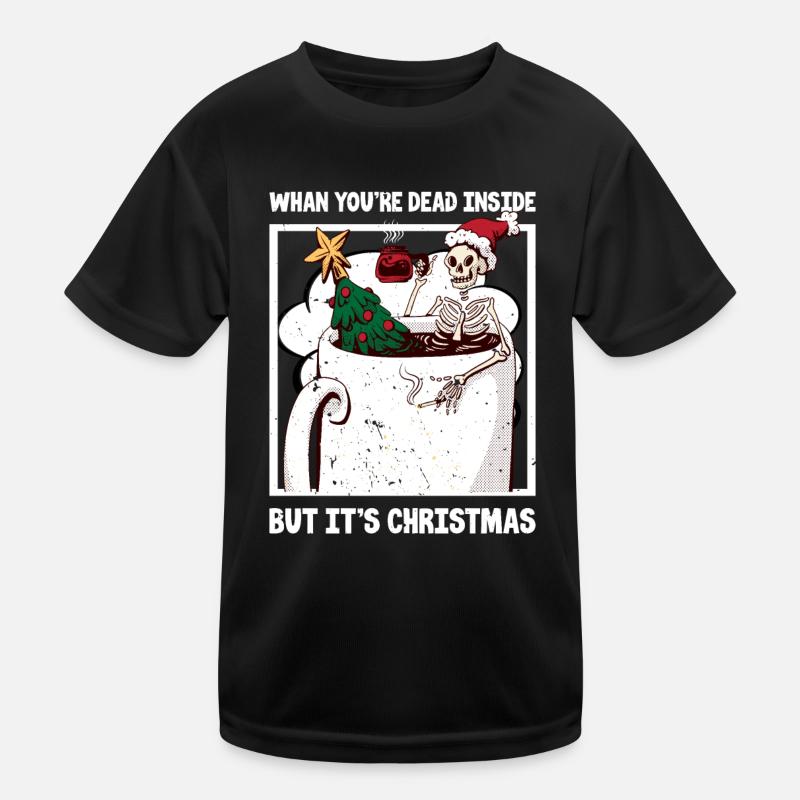Christmas Skeleton Kids Functional T-Shirt