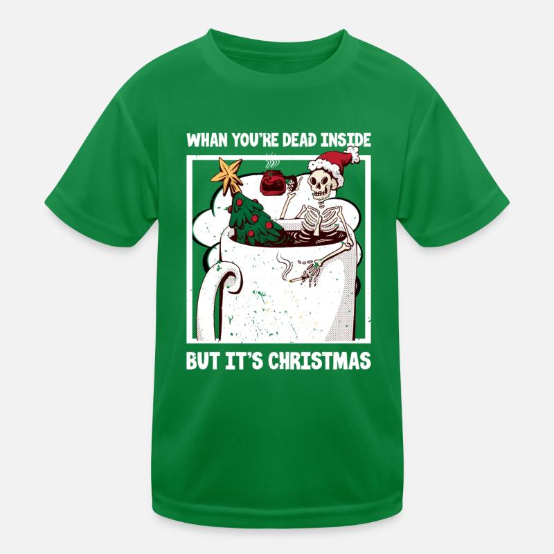 Christmas Skeleton Kids Functional T-Shirt