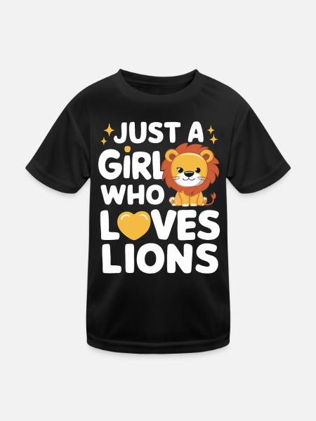 Lion Lion Animal Africa - Kids Functional T-Shirt - black - Front