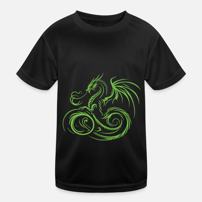 Green Dragon – Mystical, Strong, and Fearless Kids Functional T-Shirt