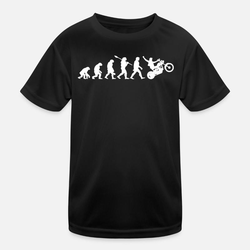 Motorrad Biker Evolution Motorradfahrer Kinder Funktions-T-Shirt