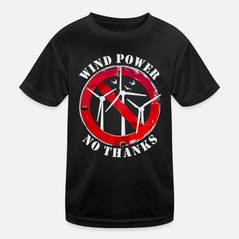 Windkraft Nein Danke, Nein zu Windenergie Kinder Funktions-T-Shirt