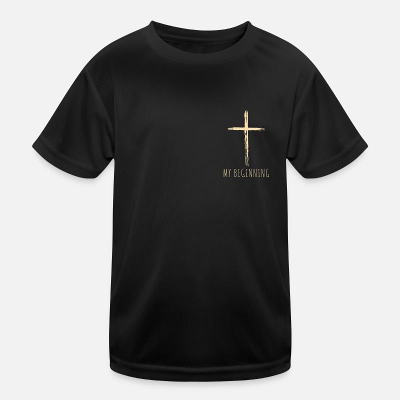 My Beginning - Christlich Kreuz Geschenk Kinder Funktions-T-Shirt