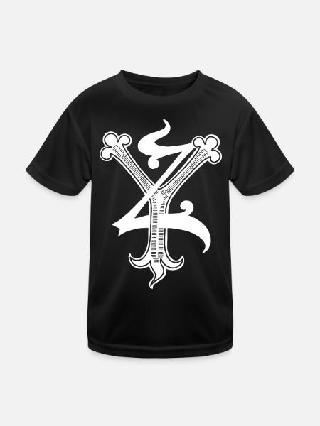 Buchstaben YZ Rapp art - Kinder Funktions-T-Shirt - Schwarz - Vorne