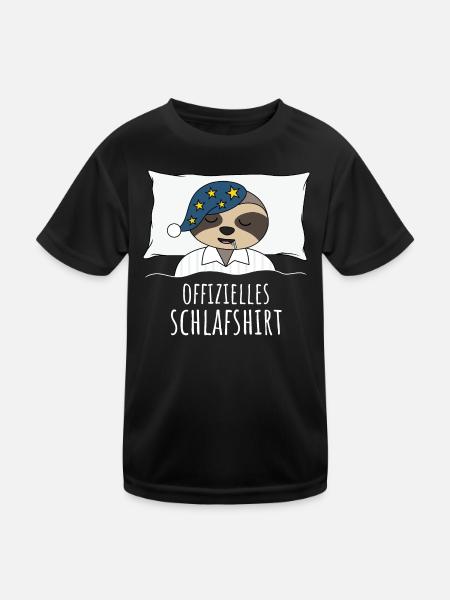 Offizielles Schlafshirt - Kinder Funktions-T-Shirt - Schwarz - Vorne