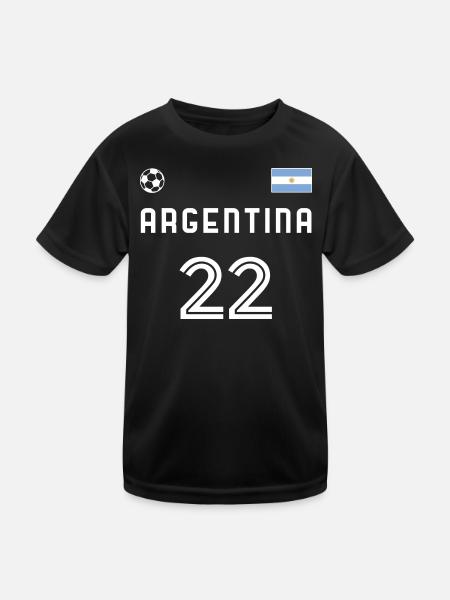 Argentina 2022 Argentina Jersey Football Fan - Kids Functional T-Shirt - black - Front