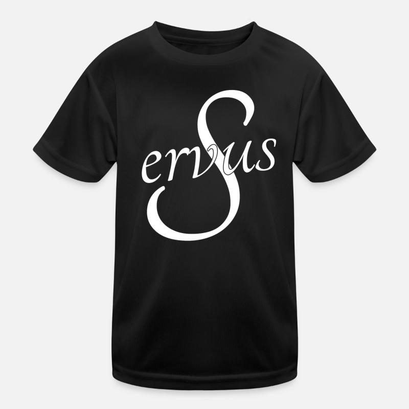 Servus servus - Kinder Funktions-T-Shirt - Schwarz