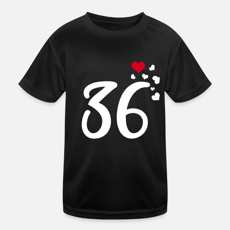 36. Geburtstag Jubiläum Herzen 36 Kinder Funktions-T-Shirt