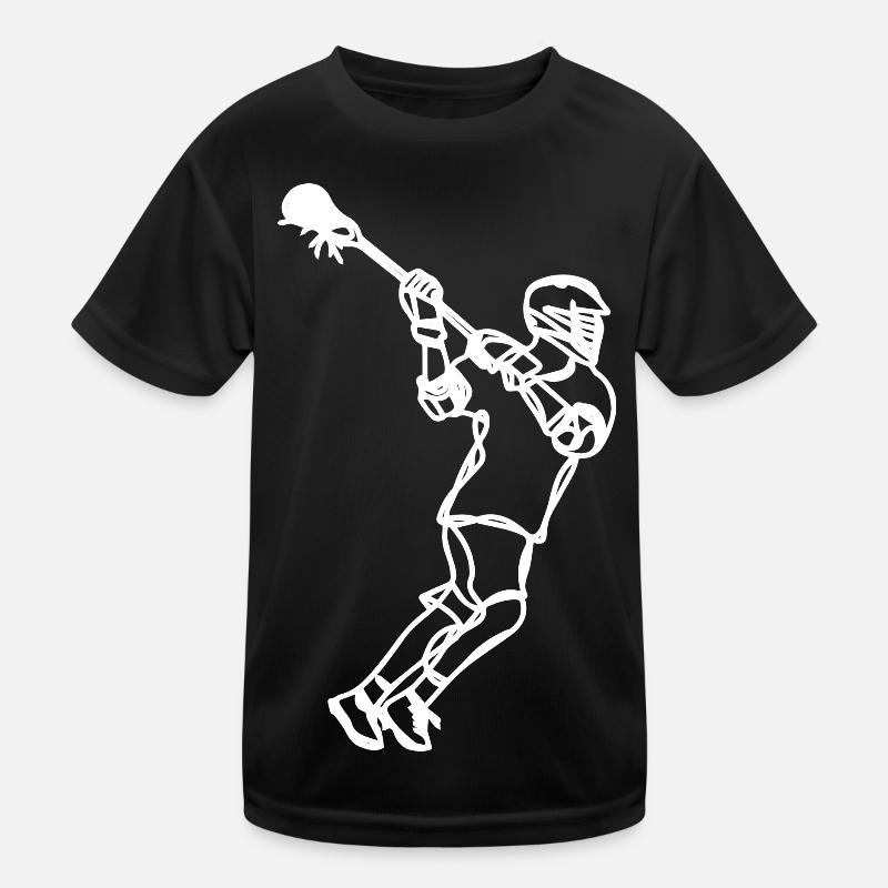 Lacrosse Profi Zeichnung Kinder Funktions-T-Shirt
