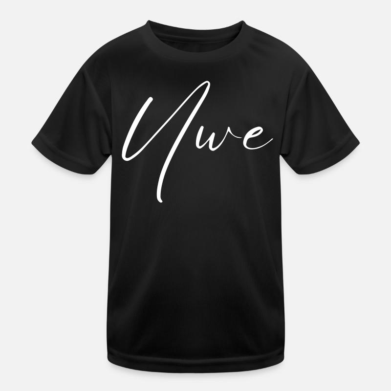 Uwe Nom avec U Nom de garçon Naissance Baby Shower Garçon T-shirt sport Enfant