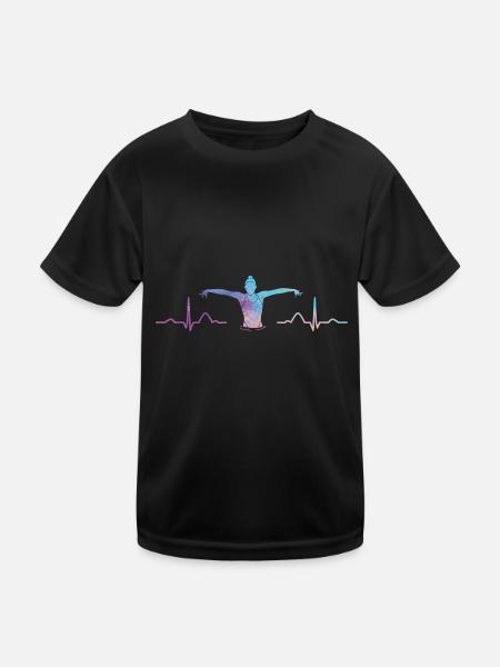Synchronschwimmen Team Artistic Swim - Kinder Funktions-T-Shirt - Schwarz - Vorne