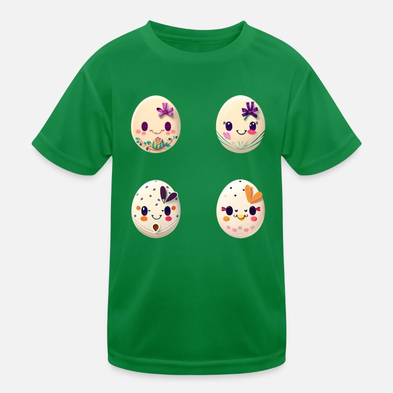 Bunte Eier zu Ostern bemalt Kinder Funktions-T-Shirt