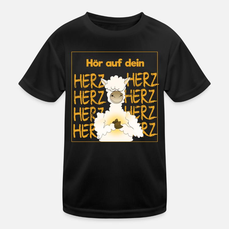 Hör auf dein Herz - Alpaka - Tier - Liebe Kinder Funktions-T-Shirt