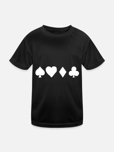 Emoji Poker symboles croquis blanc - T-shirt sport Enfant - noir - Devant